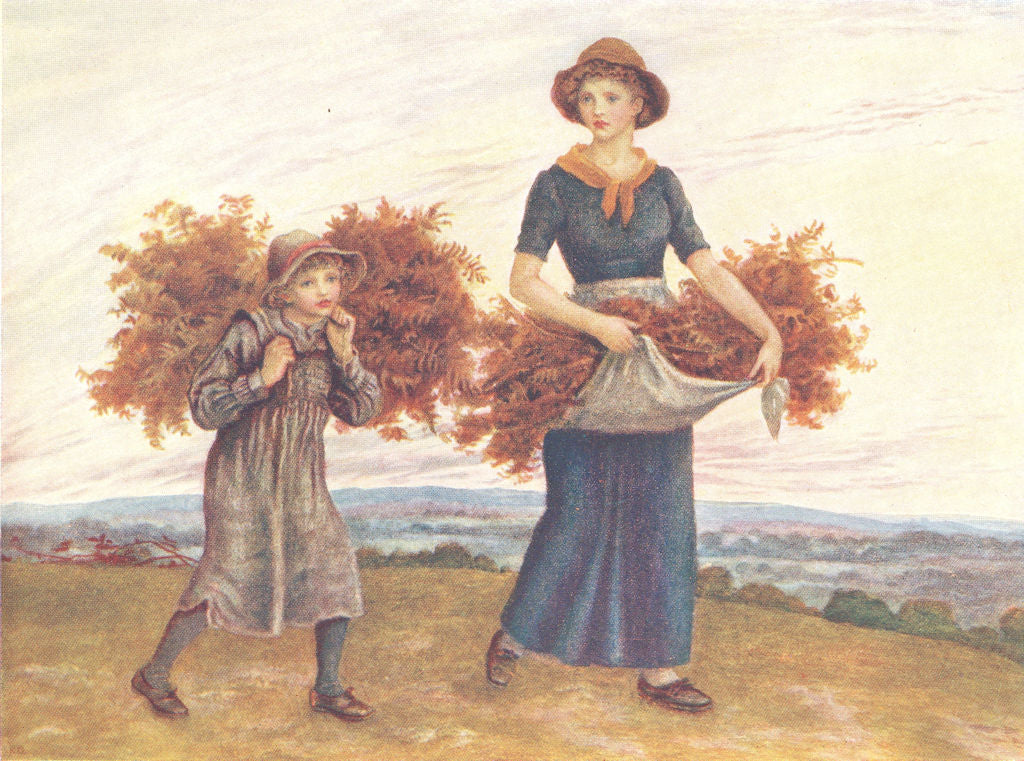 KATE GREENAWAY. Bracken Gatherers 1905 old antique vintage print picture
